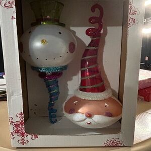 Festive Snowman and Santa Ornament Set